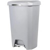12.1 Gallon Trash Can, Plastic Soft Close Step On Kitchen Trash Can, Gray - 4 of 4