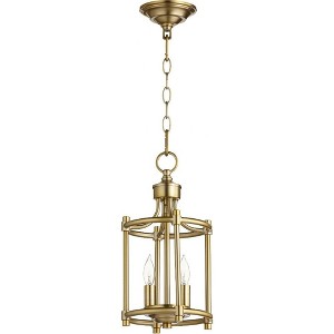 Quorum Lighting Rossington 2-Light Entry Pendant, Aged Brass, 8W x 16H, Dry Rated - 1 of 1