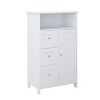 Homy Casa Standing Storage Cabinet with 3 Drawers & Single Door, White - 2 of 4