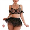 Clotth Women's Lace Lingerie Set - Mesh Chemise Nightwear with Starry Pattern, Lingerie Set for Home and Casual Wear, Black - 4 of 4