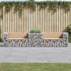 vidaXL Garden Bench With Gabion Basket Natural wood and silver - 2 of 4
