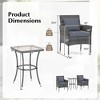 Costway 3 PCS Patio Furniture Set with Cushioned Patio Chairs & Tempered Glass Coffee Table Grey/Navy/White/Black - 3 of 4