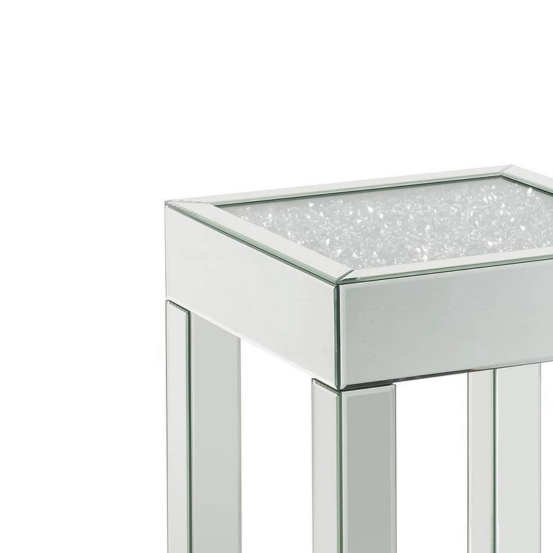 Noralie 16&#34; Mirrored Accent Table Faux Diamonds - Acme Furniture, 3 of 10