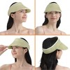 SUN CUBE Womens Straw Visor Hat, Wide Brim Straw Sun Hat Visor, Beach Cap Foldable Roll Up Travel Ponytail Golf Hat - 3 of 4
