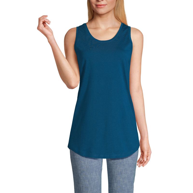 Lands' End Women's Tall Supima Cotton Tunic Tank Top, 1 of 4