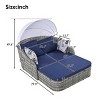 79.9" Wicker Patio Recliner With Adjustable Canopy And Cushion,Outdoor Double Chaise Lounge,Patio Recliner For Patio,Poolside-Cuddlewood - 4 of 4
