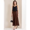 INSPIRE CHIC Women's Satin High Waist Drawstring Cocktail Wedding Maxi Skirt - 2 of 4