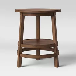 Haverhill Round Wood End Table Weathered Brown - Threshold™