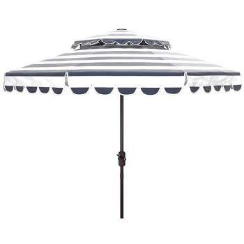 Vienna 9Ft Round Double Top Crank Patio Outdoor Umbrella  - Safavieh