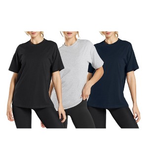 Blue Ice  Women's Loose Fitting  Short Sleeve Crew Neck Tee- 3 Pack - 1 of 1