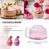 10in Plastic Cake Carrier with Handle, Round Cake Holder with Lid Pink Cake Container for 6in/8in/10in Cake(white) - 2 of 4