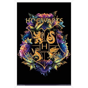 Trends International The Wizarding World: Harry Potter - Floral House Crests Framed Wall Poster Prints - 1 of 4