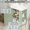 KWPZQEB 21.6" Bathroom vanity with Sink, Small Bathroom Vanity with Side Storage, Narrow Depth Vanities with Door & Shelf for Small Space, Bathroom - 4 of 4