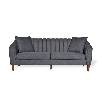 Ansonia Contemporary Fabric 3 Seater Sofa With Tapered Legs & Accent ...