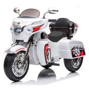 YOOCOZZ 12V Kids Electric Motorcycle - Two-Seat Ride-On Motorbike (3-Wheel), with Key Start/Headlight/Storage Box/Two Motors - 1 of 4