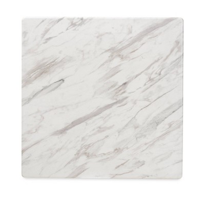Kaylee Transitional Square Wood Dining Table with Faux Marble Top