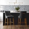 TOV Furniture Beatrix 25.6" Transitional Velvet Counter Stool in Pleated Black - 2 of 4