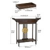 Artloge 2 Tiers Classic Bamboo Console Table with Drawer Hallway Living Room Furniture Brown - 4 of 4