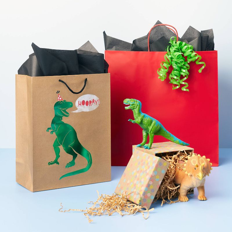 Medium Gift Bag Birthday T-Rex Hooray - Spritz&#8482;, 2 of 4