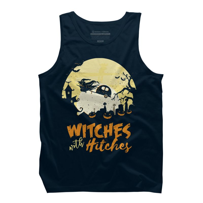 Men's Design By Humans Halloween Camping Witches Hitches Funny By RedBirdLS Tank Top, 1 of 4