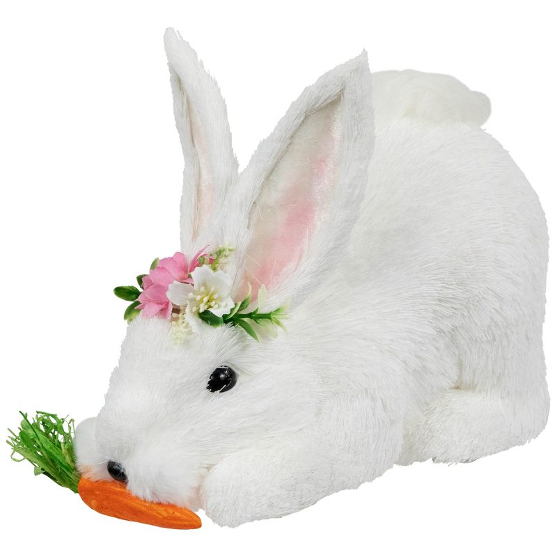 Northlight Easter Rabbit with Carrot Figurine - 9.25" - White, 1 of 6