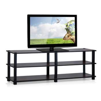 Furinno Turn-S-Tube No Tools 3-Tier Entertainment TV Stands, Dark Cherry/Black