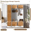 Modern Hall Tree with Shoe Storage Bench, 6 Cabinets & 4 Hooks, 59"W x 79"H Entryway Organizer for Foyer Mudroom-3irtyhousy - 3 of 4