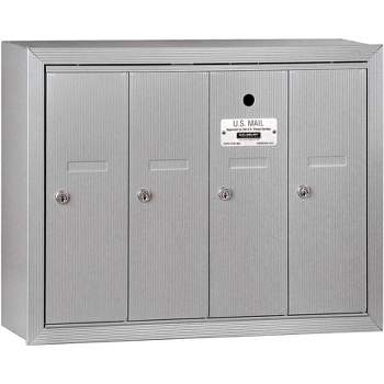 Salsbury Industries Vertical Mailbox - 4 Doors - Aluminum - Surface Mounted - USPS Access