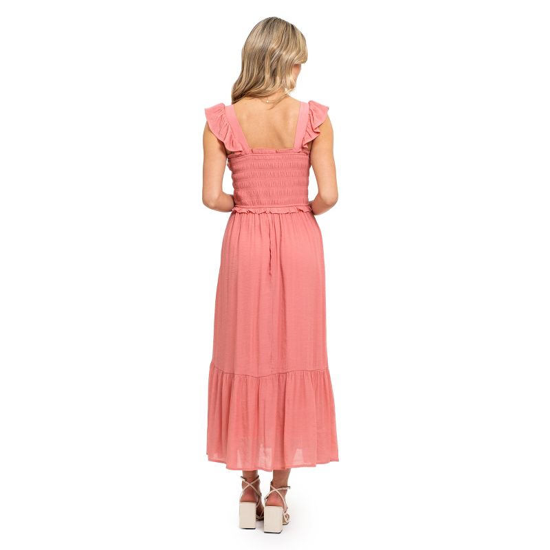 August Sky Women's Smocked Bodice Midi Dress, 3 of 8