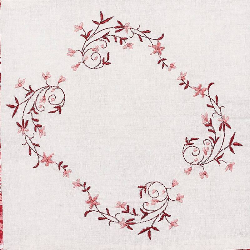 Caroline Square Embroidered Decorative Pillow Red - Modern Heirloom, 4 of 7