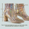 Allegra K Women's Pointed Toe Snake Print Side Zipper Chunky Heel Ankle Boots - 2 of 4