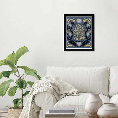 21" x 15" Blue and Gold Motivational Canvas Quote Print