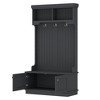 MOEPISY Hall Tree with Storage Shoe Bench for Entryway and Hallway, 4-in-1 Design Coat Racks with Hooks Black - 4 of 4