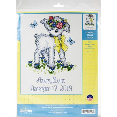 Janlynn Stamped Cross Stitch Kit 11"X14"-Lamb