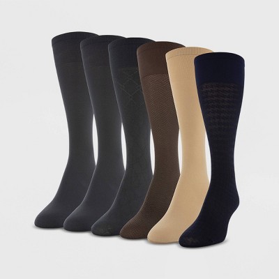 Peds Women's Extended Size Assorted Patterns 6pk Trouser Socks - Assorted Colors 8-12