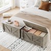 Storage Chest, Wooden Storage Bench with 4 Wheels,39.4" Storage Trunk with 2 Safety Hinges, Supports 350 Lbs, Round Corner for Entryway, Living Room - 3 of 4