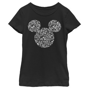 Girl's Disney Mickey Mouse Icons Silhouettes T-Shirt - 1 of 4