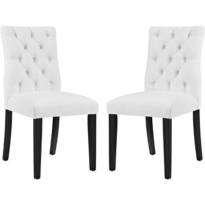 Modway Duchess Dining Chair Vinyl Set of 2 - White
