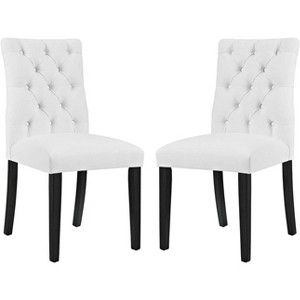 Modway Duchess Dining Chair Vinyl Set of 2 - White - 1 of 3