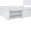 NicBex Full Size Bed Modern Wooden Bed Frame with 2 Removable Double-Layer Storage Shelves and Drawer for Bedroom, No Box Spring Required, White - 4 of 4