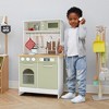 Teamson Kids Little Chef Boston Small Modern Pretend Play Kitchen with Cooking Accessories, Oven, Microwave, Burner, Olive Green/White - 2 of 4