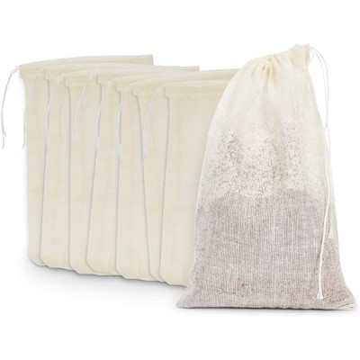 Okuna Outpost 8 Pack Cold Brew Filter Bags for Straining, Reusable Cheese Cloths (4x6 In)