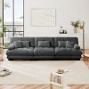 134" Modular Chenille Sectional Sofa with Deep Cloud Cushions & Round Bolster Arms, 3 Seater  Couch for Living Room-3irtyhousy - 2 of 4