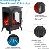 ZAFRO Electric Fireplace Stove, Freestanding Electric Fireplace Heater with Adjustable Flame Brightness, Overheating Protection, 1000W/1500W, - 3 of 4