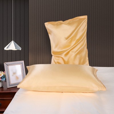 Gold Satin Standard/Queen Pillowcases with Zipper Closure