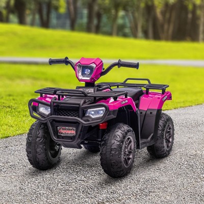 Pink 12V Kids Electric Quad with Wear-Resistant Tread