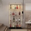 Multi-Use Tempered Glass Cabinet with LED Lighting, Lock, and Adjustable Feet for Any Space - 3 of 4