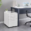 Mlezan Mobile 3-Drawer Filing Cabinet: Lockable, Under-Desk Design with Wheels. Fits A4/Letter/Legal Hanging Files, Ideal for Home Office Storage. - 2 of 4