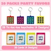 Joyfy 28 Packs Valentine's Day Gift Cards with Tic-Tac-Toe Keychain for Kids Party Favor, Classroom Exchange Prizes, Valentine’s Greeting Cards - 2 of 4