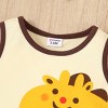 PATPAT Hyper-Tactile Baby Boy Giraffe 3D Tank Top & Shorts Outfit Set: 2 pc Casual Animal Pattern Suit - 3 of 4
